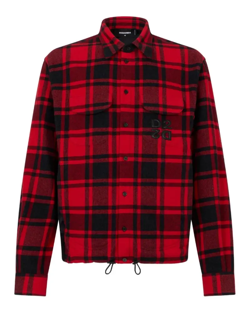 Dsquared2 Hybrid Hemdjacke mit Logo-Patch - Rot Rot