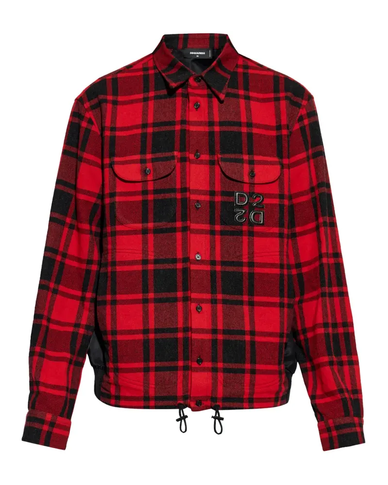 Dsquared2 hybrid logo-patch shirt jacket - Rot Rot