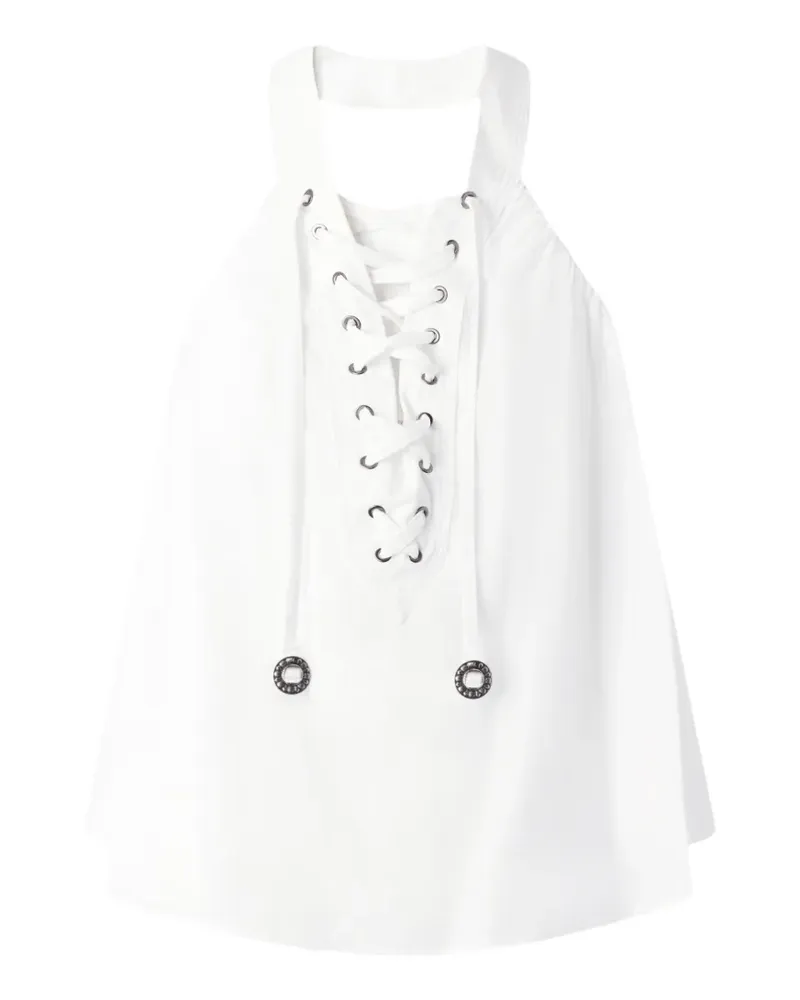 Pinko lace-detail halterneck blouse - Weiß Weiß