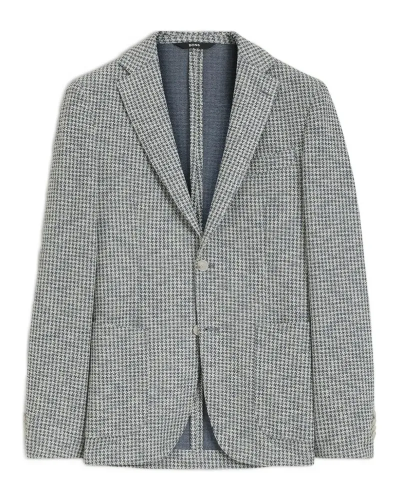 HUGO BOSS Hanry slim-fit jacket in a patterned cotton blend - Grün Grün