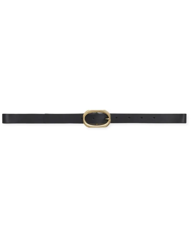 Anine Bing Schmaler Signature Link Ledergürtel - Schwarz Schwarz