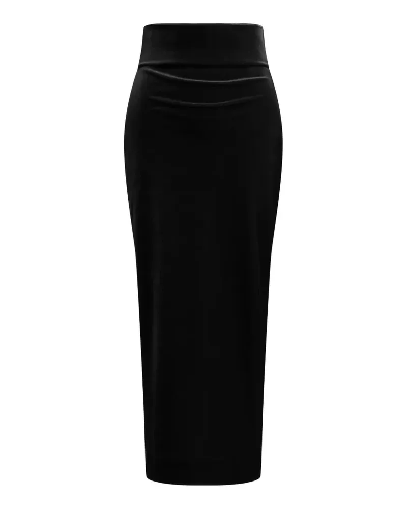 Alberta Ferretti Midirock aus Samt - Schwarz Schwarz