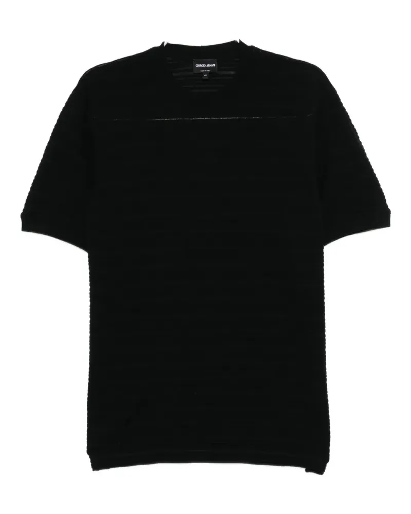 Giorgio Armani Gestreiftes T-Shirt - Schwarz Schwarz