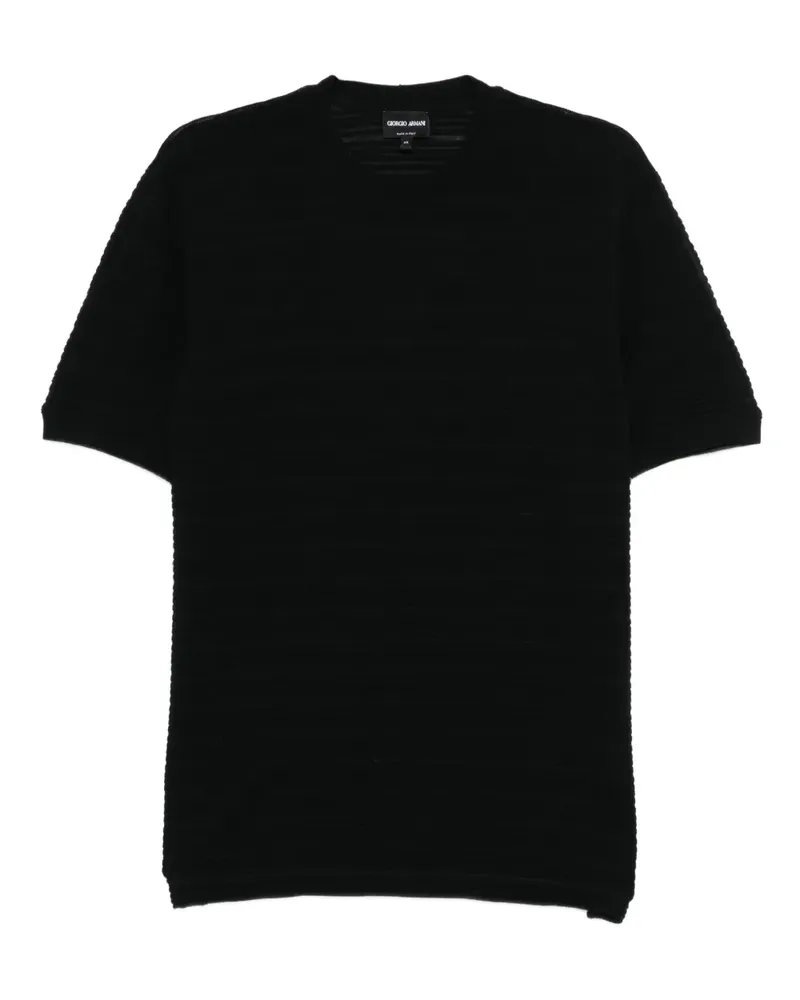 Giorgio Armani Gestreiftes T-Shirt - Schwarz Schwarz
