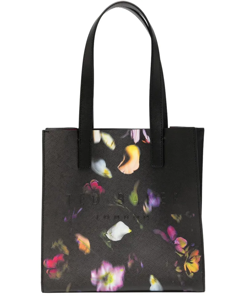 Ted Baker Seacon Tote Bag mit Blumen - Schwarz Schwarz