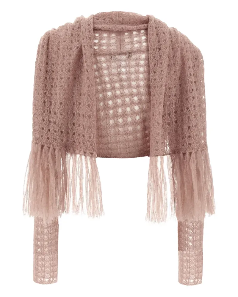 Fabiana Filippi Gehäkelter Cardigan mit Fransen - Rosa Rosa