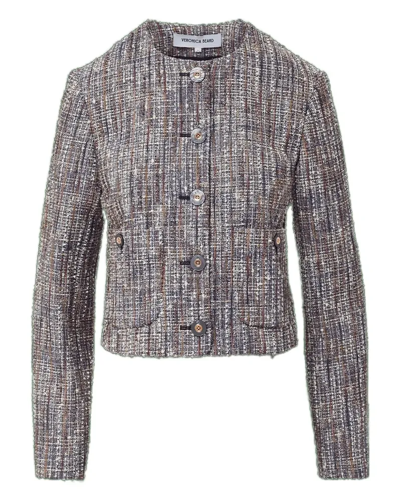 Veronica Beard Andrea Tweed-Jacke mit Zierknöpfen - Nude Nude