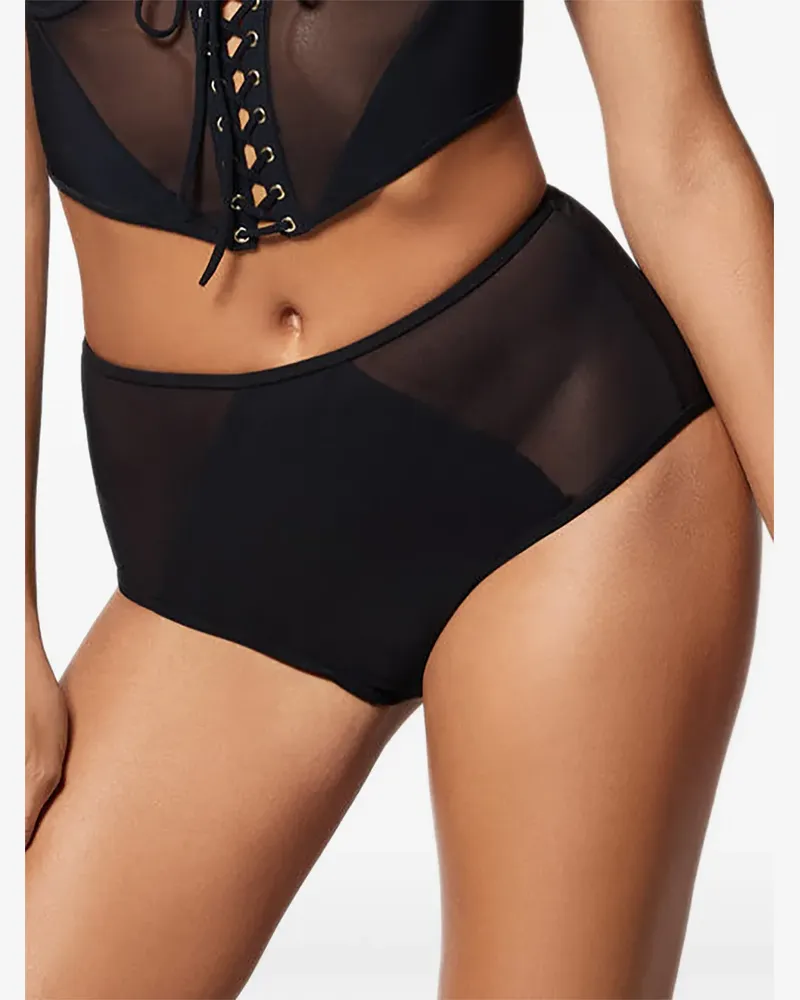 Kiki De Montparnasse Peep Show Bikini mit Einsätzen - Schwarz Schwarz