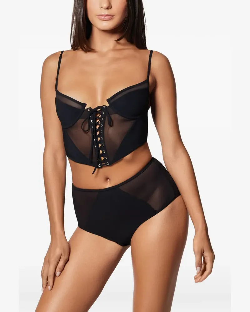 Kiki De Montparnasse Peep Show panelled bikini - Schwarz Schwarz