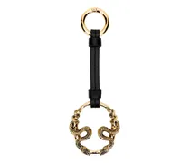 snake-motif leather keyring - Gold