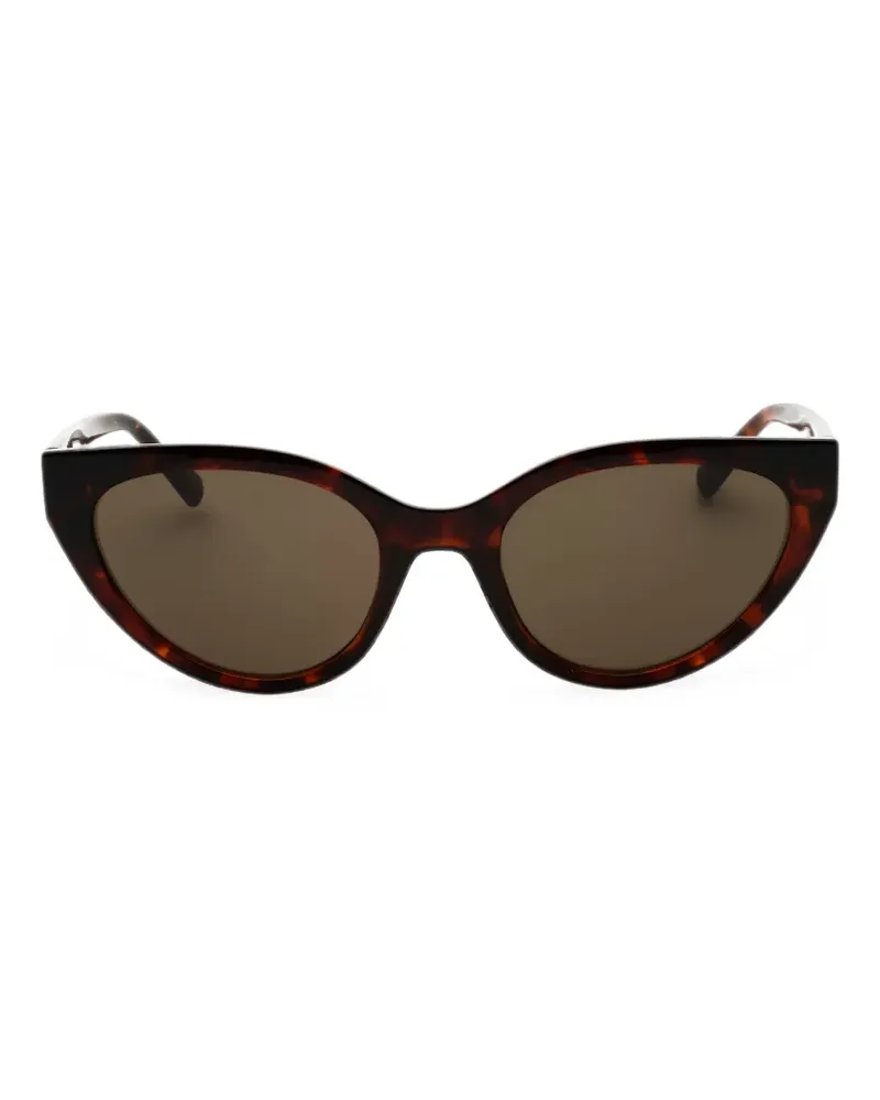 Moschino tortoiseshell-effect cat-eye-frame sunglasses - Braun Braun