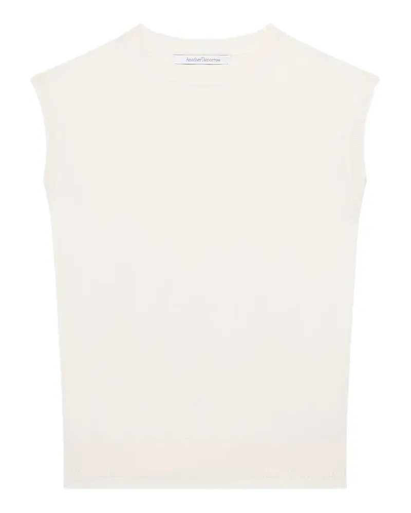 Another Tomorrow featherweight shell sleeveless sweater - Nude Nude
