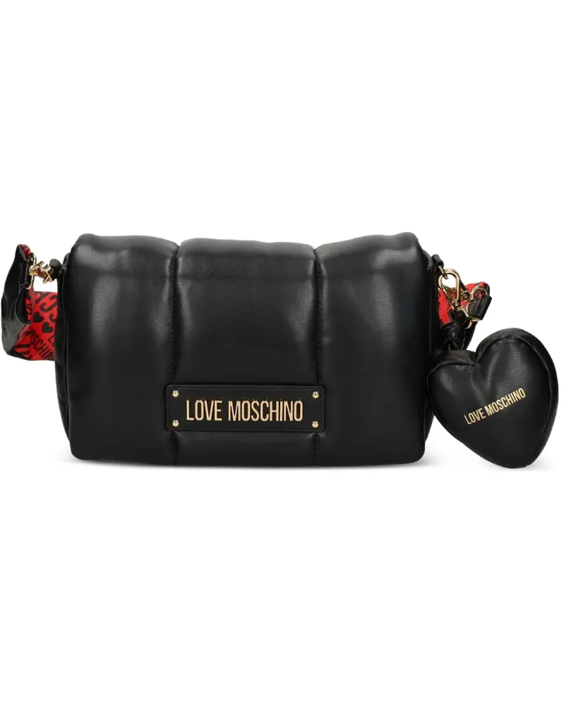 Moschino padded heart-charm shoulder bag - Schwarz Schwarz