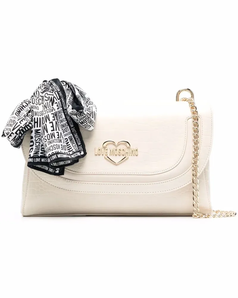 Moschino Schultertasche mit Kroko-Effekt - Nude Nude
