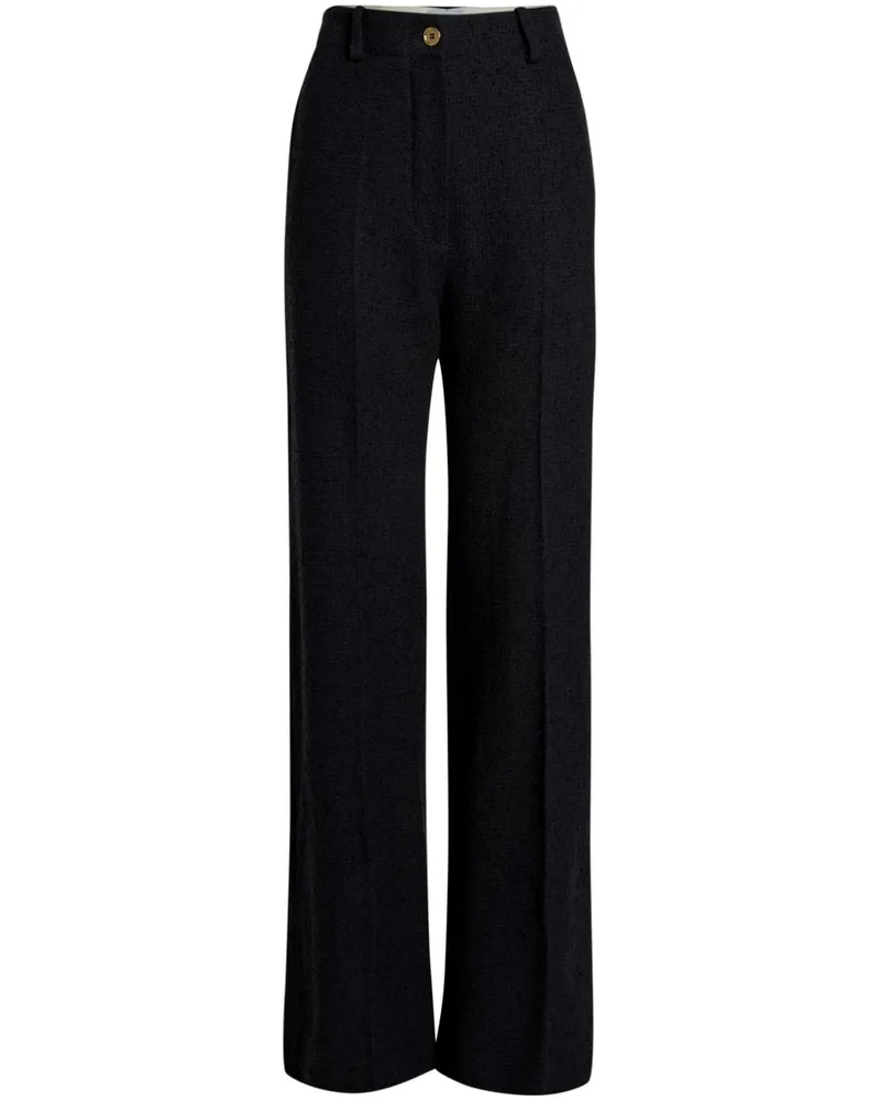 Patou Lange Iconic Tweed-Hose - Schwarz Schwarz