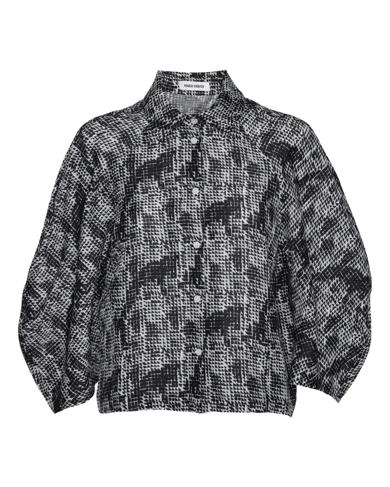 Henrik Vibskov Hemd mit grafischem Print - Schwarz Schwarz