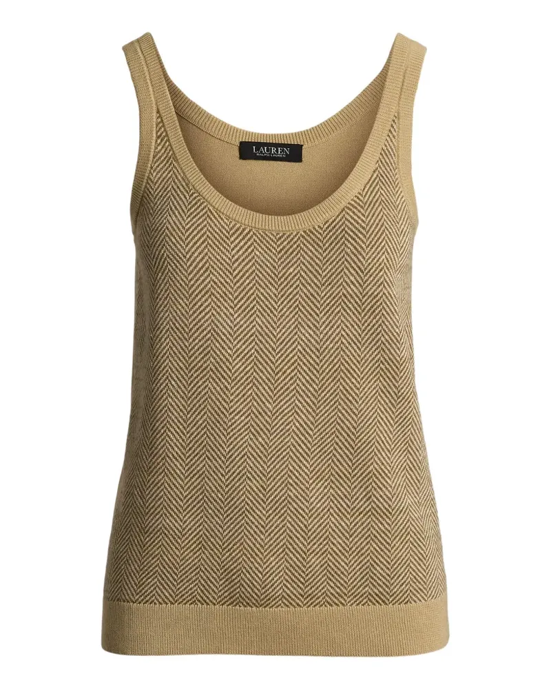 Ralph Lauren herringbone-knit top - Braun Braun