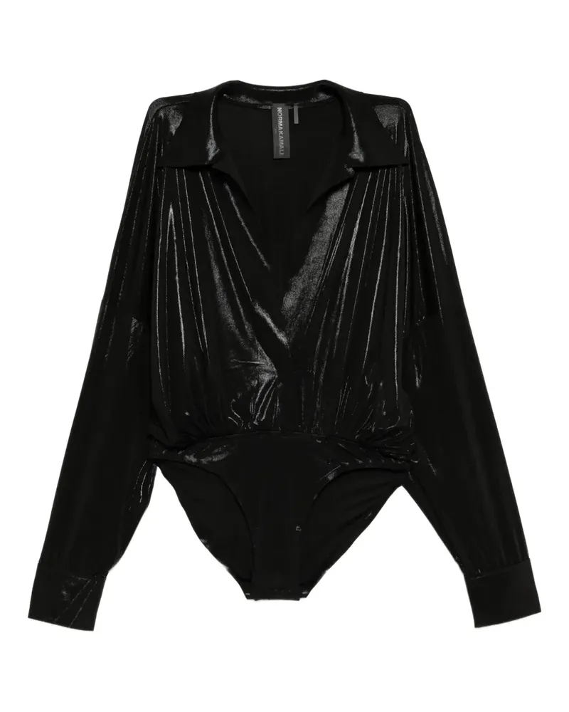 Norma Kamali Bluse mit Falten - Schwarz Schwarz