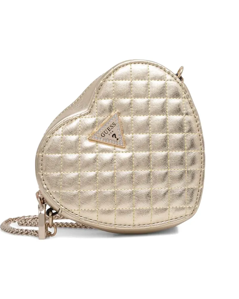 Guess Umhängetasche mit Logo-Schild - Gold Gold