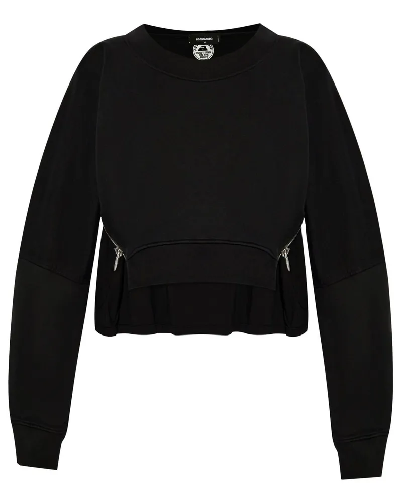 Dsquared2 Sweatshirt mit Reißverschlussdetail Schwarz