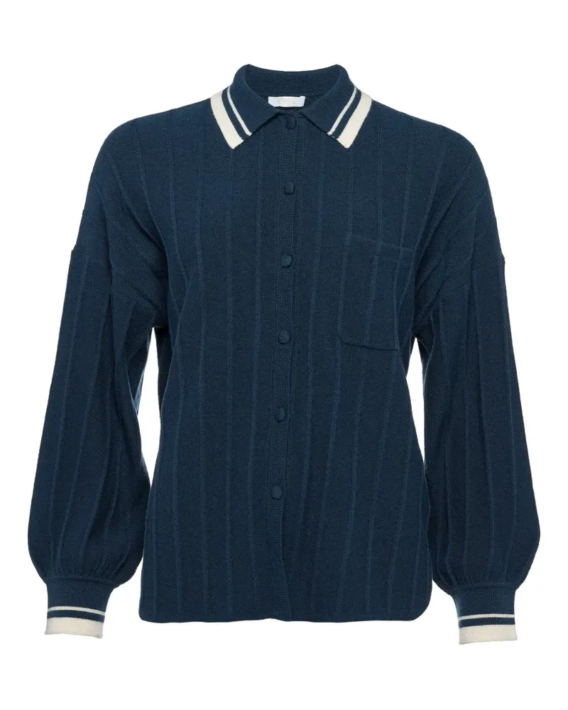 Eres Geripptes Tournoi Hemd - Blau Blau