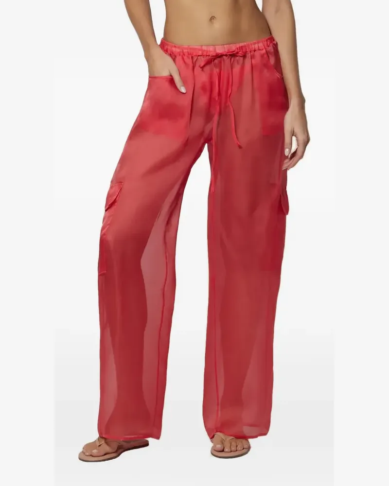 Kiki De Montparnasse sheer-finish cargo pants - Rosa Rosa