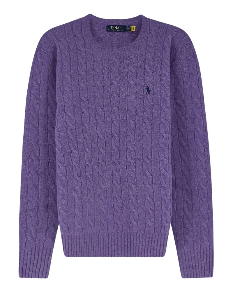Ralph Lauren Pullover mit Zopfmuster und Logo-Stickerei - Violett Violett