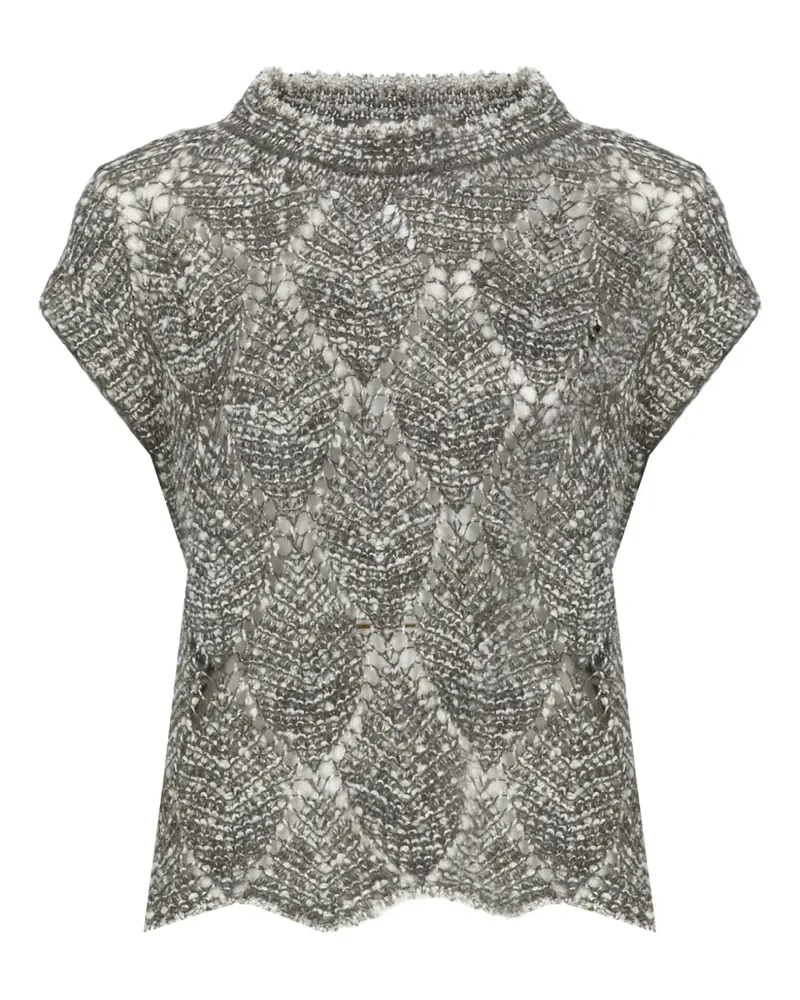 D.EXTERIOR perforated-design vest - Grau Grau