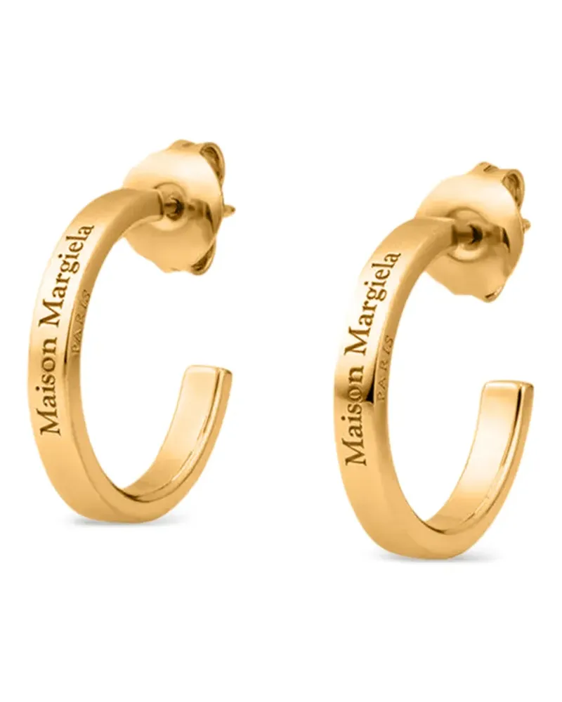Maison Margiela logo-engraved hoop earrings - Silber Silber