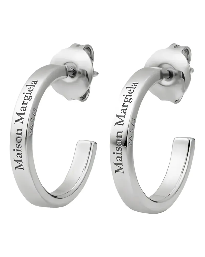 Maison Margiela logo-engraved hoop earrings - Silber Silber
