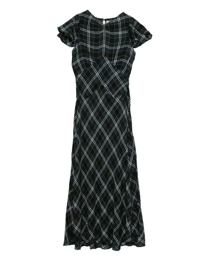 DÔEN Kariertes Seraphine Maxikleid - Blau Blau