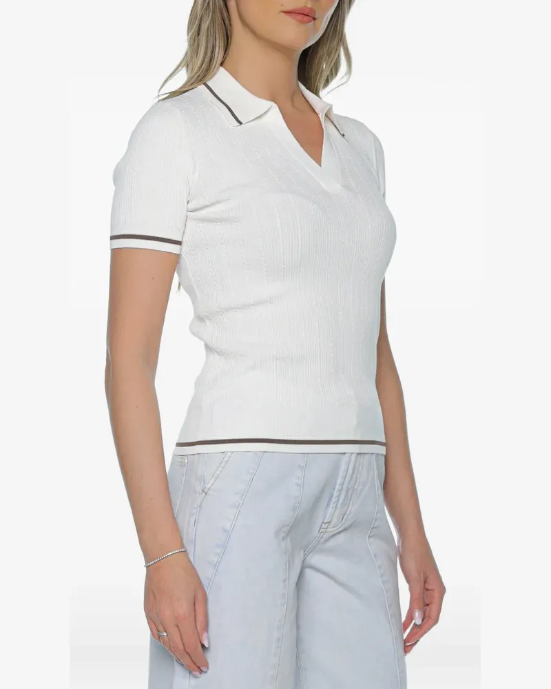 Armani Exchange contrast-trim polo-collar sweater - Weiß Weiß