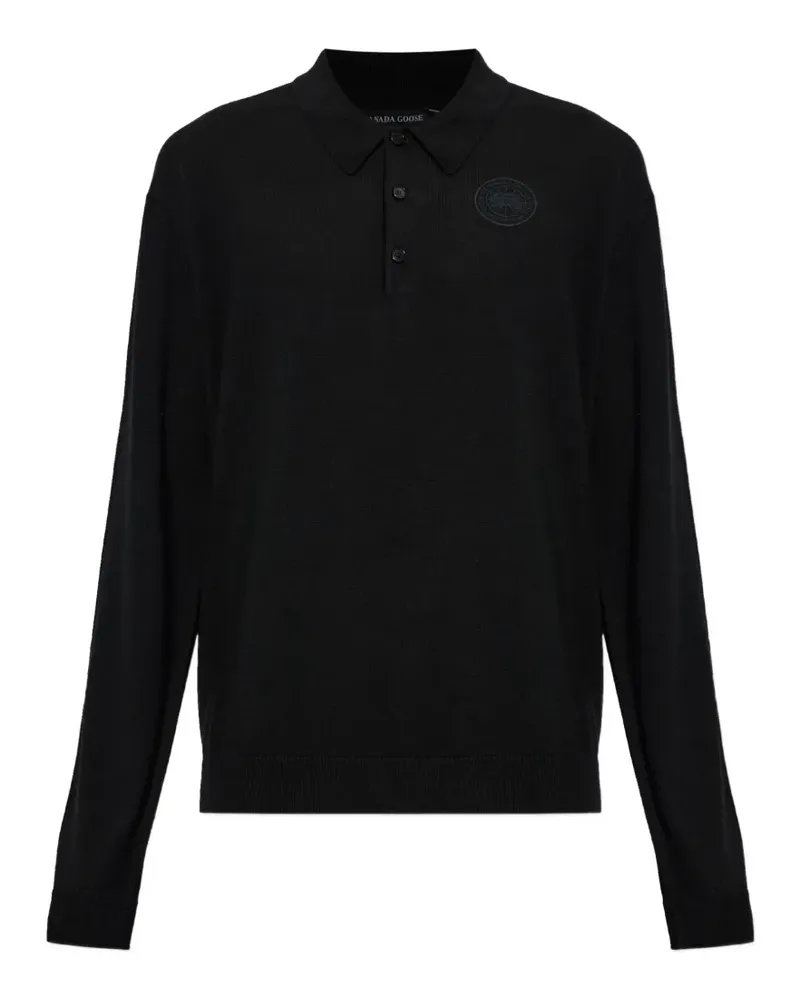 Canada Goose Petit Poloshirt mit Logo-Patch - Schwarz Schwarz