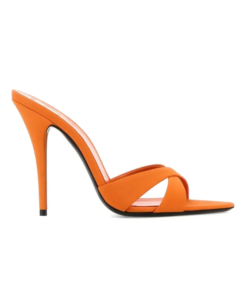Saint Laurent criss-cross heeled sandals - Orange Orange