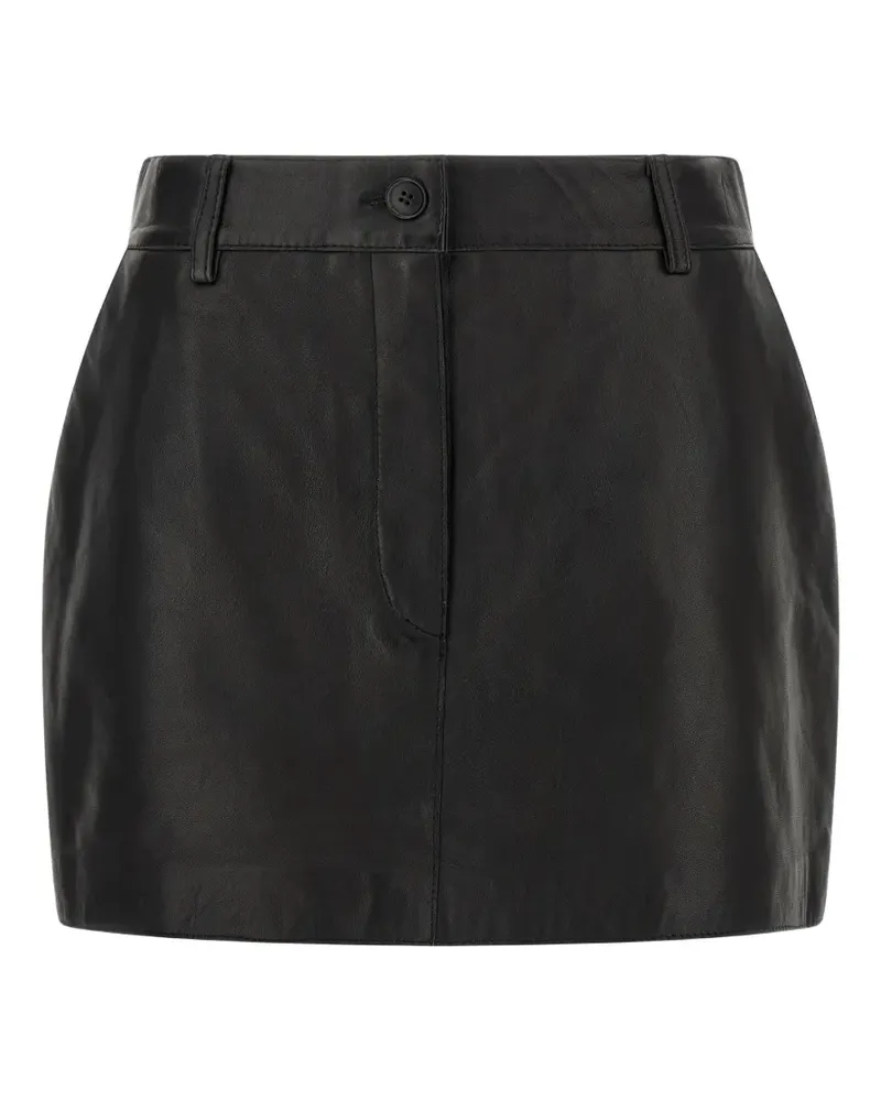 P.A.R.O.S.H. Maciock26 Minirock aus Leder - Schwarz Schwarz