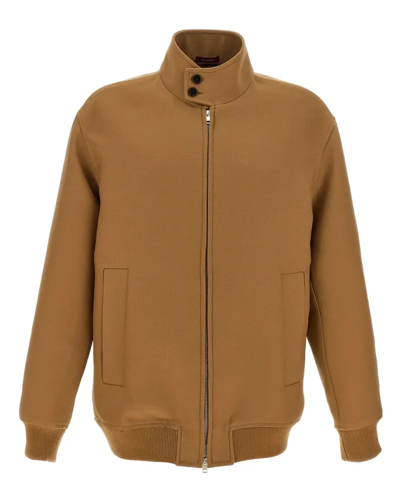 Gucci Gerippte Jacke mit Stehkragen - Braun Braun