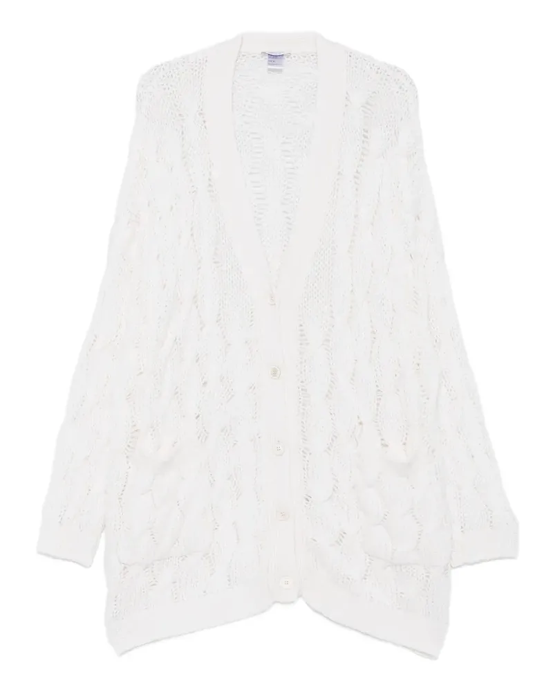 Avant Toi Cardigan mit Zopfmuster - Weiß Weiß