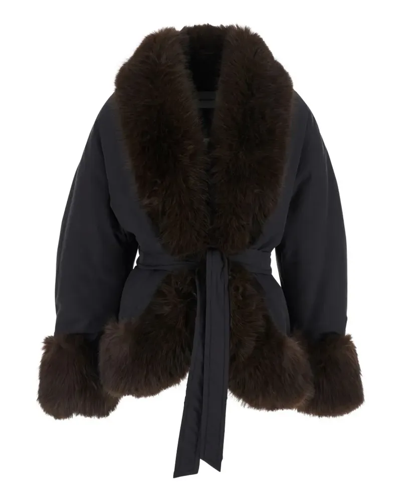 ANDAMANE Schwarze Jacke mit Gürtel Schwarz