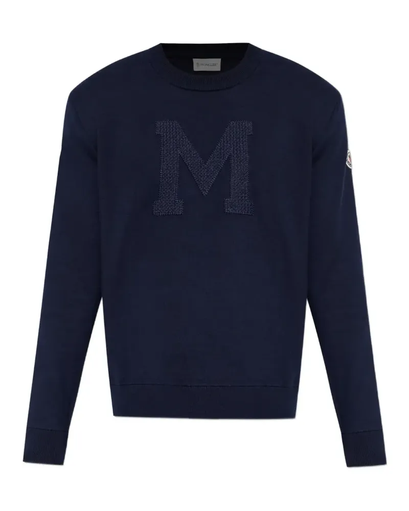 Moncler logo-patch sweatshirt - Blau Blau