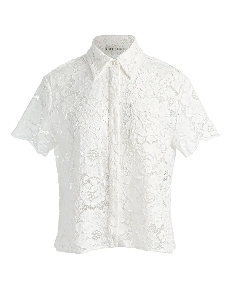 Alice + Olivia Lane lace-embroidered shirt - Weiß Weiß