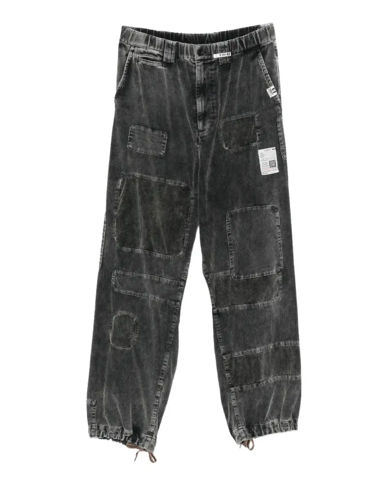MIHARAYASUHIRO patchwork corduroy cargo pants - Schwarz Schwarz
