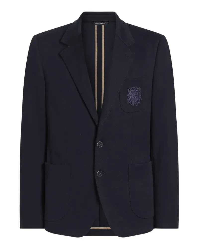 Dolce & Gabbana Einreihige Portofino Jersey-Jacke - Blau Blau