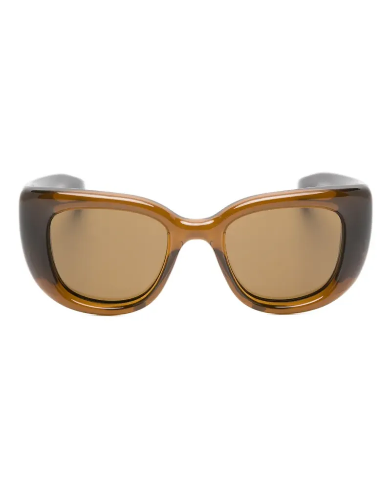 Saint Laurent Howl rectangle-frame sunglasses - Braun Braun