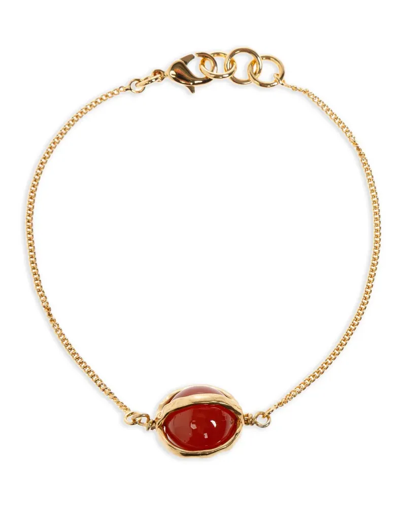 Jil Sander stone-pendant chain bracelets - Gold Gold