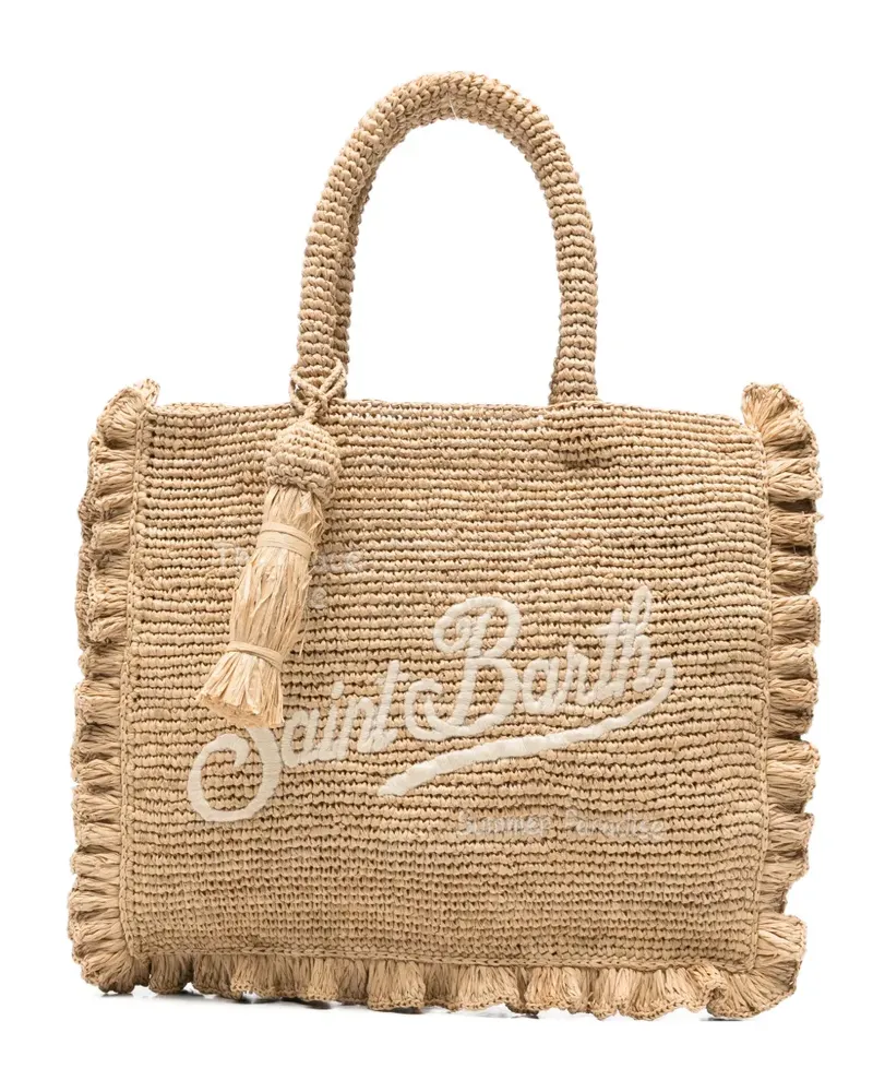 MC2 Saint Barth ruffled-trim beach bag - Nude Nude
