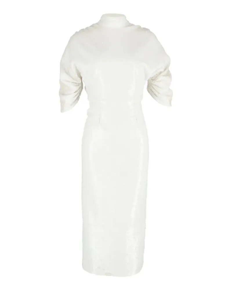 EMILIA WICKSTEAD Midikleid mit Pailletten - Weiß Weiß