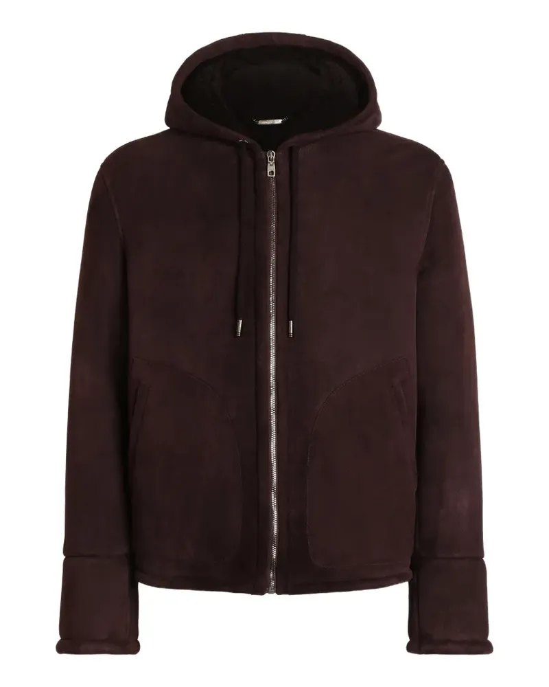 Dolce & Gabbana Wildlederjacke mit Shearling-Futter - Rot Rot