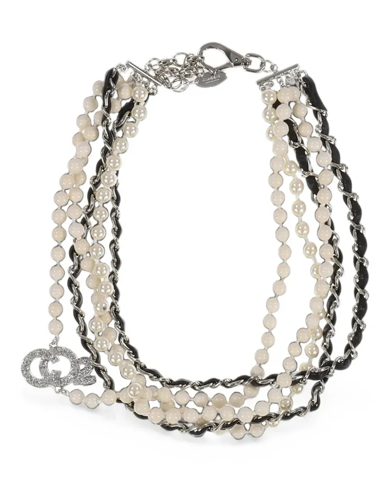 Doublet CO2 Stand Halskette mit Kristallen - Silber Silber