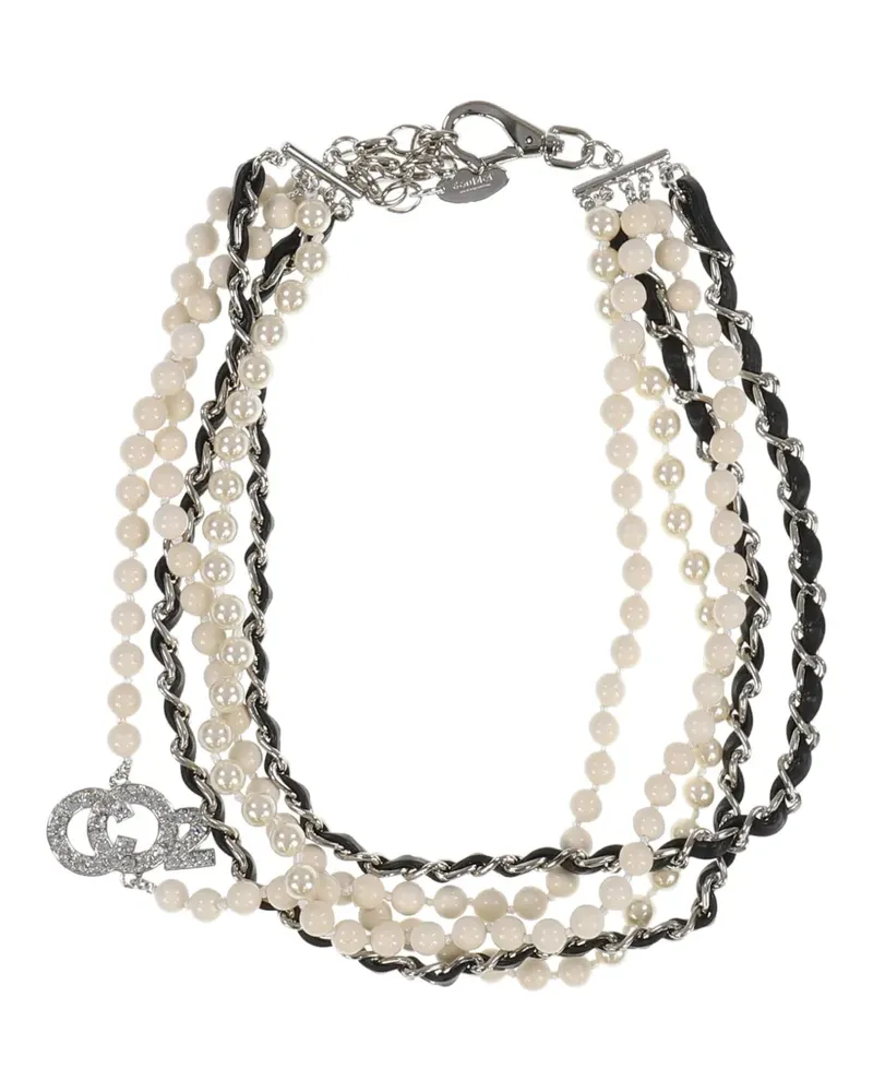 Doublet CO2 Stand Halskette mit Kristallen - Silber Silber