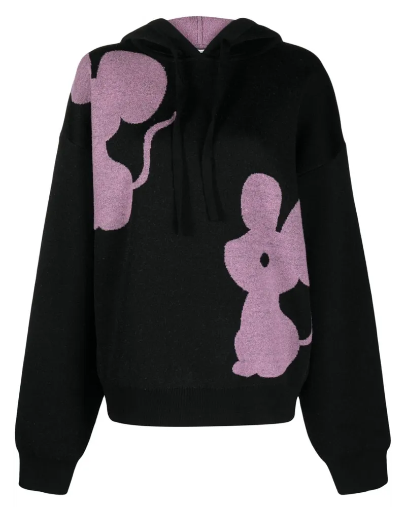 J.W.Anderson Mouse Intarsien-Hoodie - Schwarz Schwarz